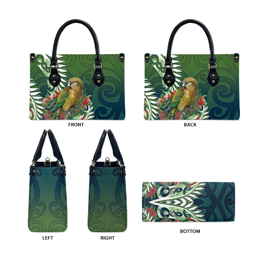 New Zealand Kea Bird Leather Bag With Maori Koru Fern - Aussie Hoodie