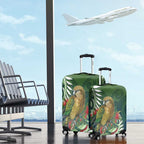 New Zealand Kea Bird Luggage Cover With Maori Koru Fern - Aussie Hoodie