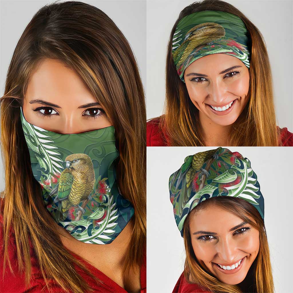 New Zealand Kea Bird Neck Gaiter With Maori Koru Fern - Aussie Hoodie