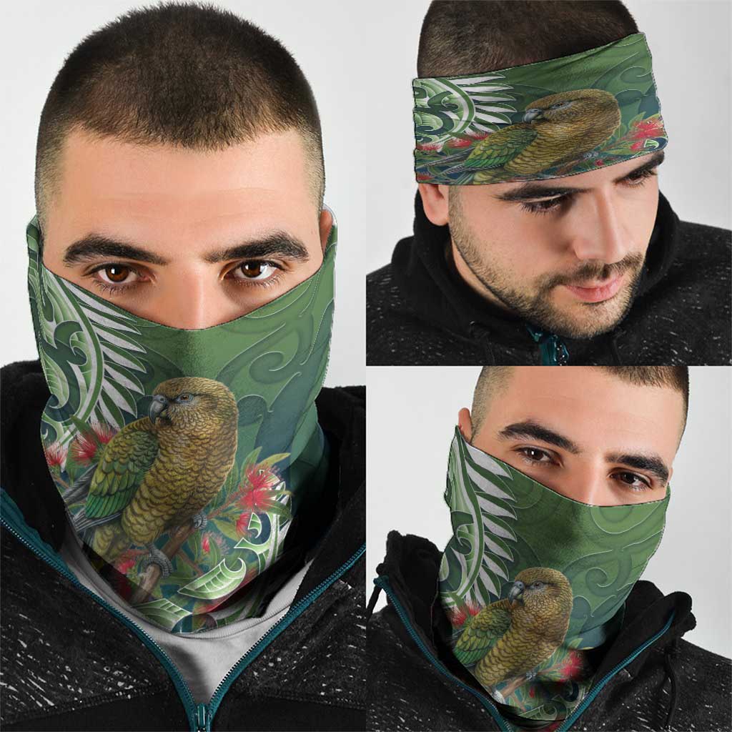 New Zealand Kea Bird Neck Gaiter With Maori Koru Fern - Aussie Hoodie