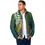 New Zealand Kea Bird Padded Jacket With Maori Koru Fern - Aussie Hoodie