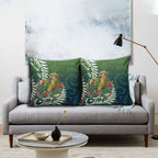 New Zealand Kea Bird Pillow Cover With Maori Koru Fern - Aussie Hoodie