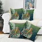 New Zealand Kea Bird Pillow Cover With Maori Koru Fern - Aussie Hoodie