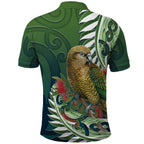 New Zealand Kea Bird Polo Shirt With Maori Koru Fern - Aussie Hoodie
