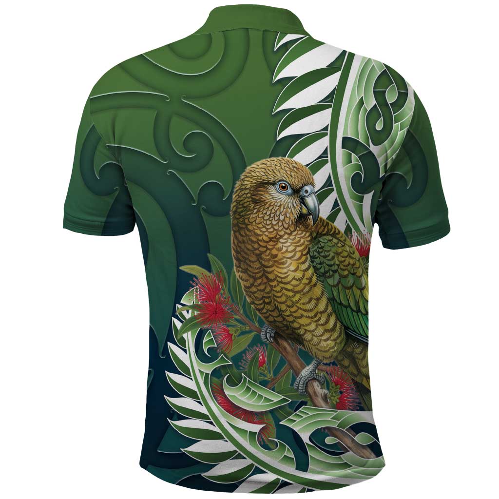 New Zealand Kea Bird Polo Shirt With Maori Koru Fern - Aussie Hoodie