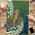 New Zealand Kea Bird Puzzle With Maori Koru Fern - Aussie Hoodie