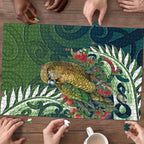 New Zealand Kea Bird Puzzle With Maori Koru Fern - Aussie Hoodie