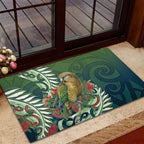 New Zealand Kea Bird Rubber Doormat With Maori Koru Fern - Aussie Hoodie