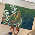 New Zealand Kea Bird Rubber Doormat With Maori Koru Fern - Aussie Hoodie