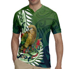 New Zealand Kea Bird Rugby Jersey With Maori Koru Fern - Aussie Hoodie