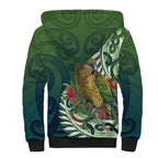 New Zealand Kea Bird Sherpa Hoodie With Maori Koru Fern - Aussie Hoodie