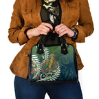 New Zealand Kea Bird Shoulder Handbag With Maori Koru Fern - Aussie Hoodie