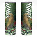 New Zealand Kea Bird Skinny Tumbler With Maori Koru Fern - Aussie Hoodie