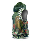 New Zealand Kea Bird Sleeveless Hoodie With Maori Koru Fern - Aussie Hoodie