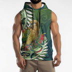 New Zealand Kea Bird Sleeveless Hoodie With Maori Koru Fern - Aussie Hoodie