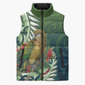 New Zealand Kea Bird Sleeveless Puffer Jacket With Maori Koru Fern - Aussie Hoodie