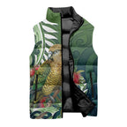 New Zealand Kea Bird Sleeveless Puffer Jacket With Maori Koru Fern - Aussie Hoodie
