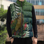 New Zealand Kea Bird Sleeveless Puffer Jacket With Maori Koru Fern - Aussie Hoodie