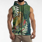 New Zealand Kea Bird Sleeveless Zip Hoodie With Maori Koru Fern - Aussie Hoodie