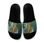 New Zealand Kea Bird Slide Sandals With Maori Koru Fern - Aussie Hoodie