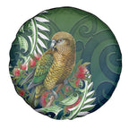 New Zealand Kea Bird Spare Tire Cover With Maori Koru Fern - Aussie Hoodie