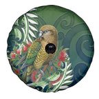 New Zealand Kea Bird Spare Tire Cover With Maori Koru Fern - Aussie Hoodie