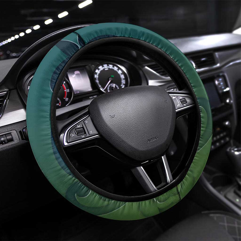 New Zealand Kea Bird Steering Wheel Cover With Maori Koru Fern - Aussie Hoodie