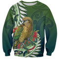 New Zealand Kea Bird Sweatshirt With Maori Koru Fern - Aussie Hoodie