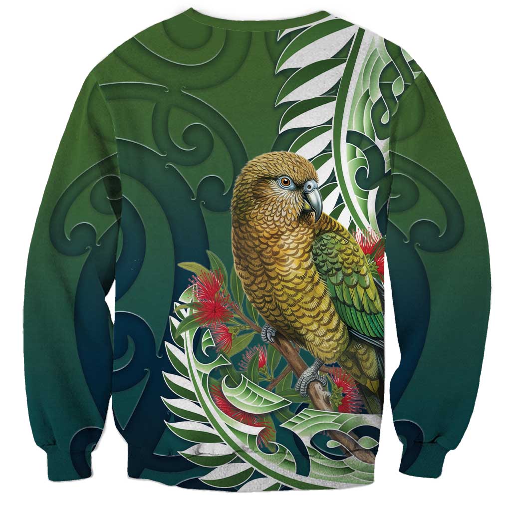 New Zealand Kea Bird Sweatshirt With Maori Koru Fern - Aussie Hoodie