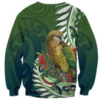 New Zealand Kea Bird Sweatshirt With Maori Koru Fern - Aussie Hoodie