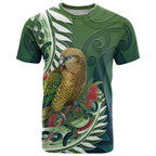 New Zealand Kea Bird T Shirt With Maori Koru Fern - Aussie Hoodie