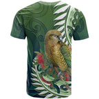New Zealand Kea Bird T Shirt With Maori Koru Fern - Aussie Hoodie