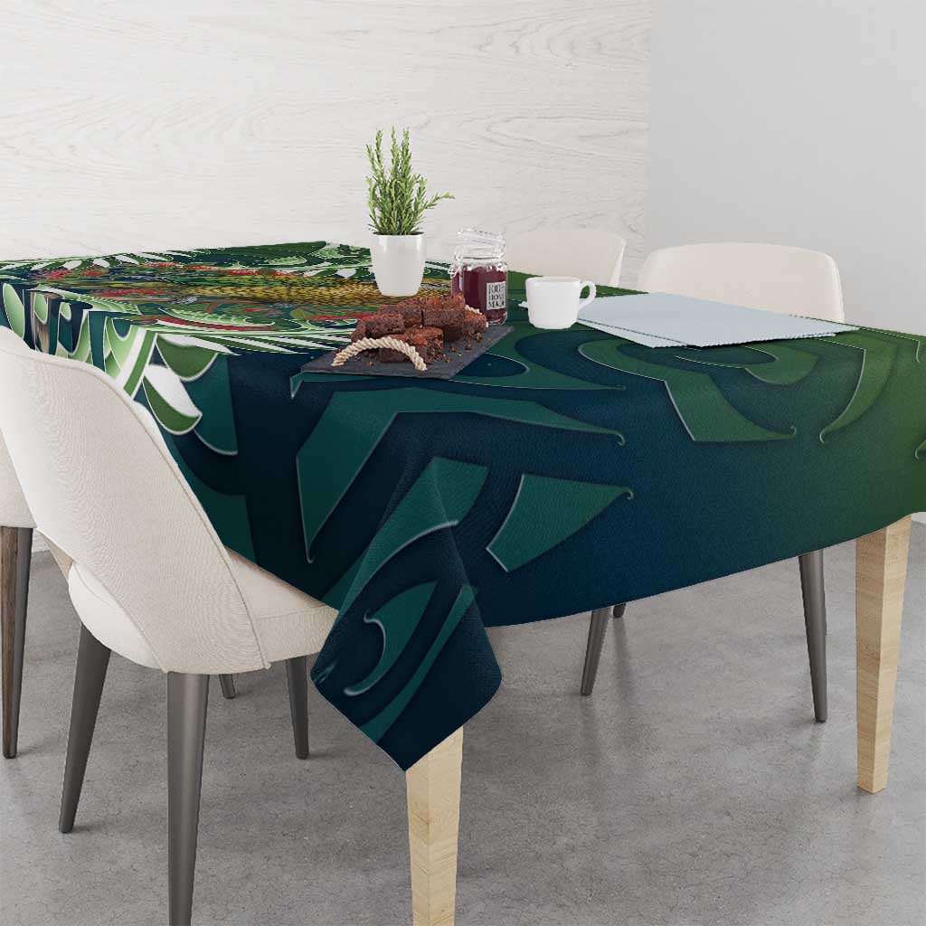 New Zealand Kea Bird Tablecloth With Maori Koru Fern - Aussie Hoodie