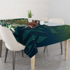 New Zealand Kea Bird Tablecloth With Maori Koru Fern - Aussie Hoodie