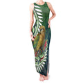 New Zealand Kea Bird Tank Maxi Dress With Maori Koru Fern - Aussie Hoodie