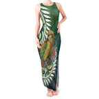 New Zealand Kea Bird Tank Maxi Dress With Maori Koru Fern - Aussie Hoodie