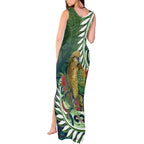 New Zealand Kea Bird Tank Maxi Dress With Maori Koru Fern - Aussie Hoodie