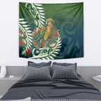 New Zealand Kea Bird Tapestry With Maori Koru Fern - Aussie Hoodie