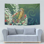 New Zealand Kea Bird Tapestry With Maori Koru Fern - Aussie Hoodie