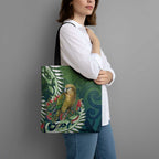 New Zealand Kea Bird Tote Bag With Maori Koru Fern - Aussie Hoodie