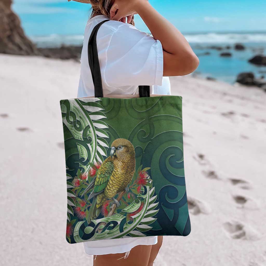 New Zealand Kea Bird Tote Bag With Maori Koru Fern - Aussie Hoodie