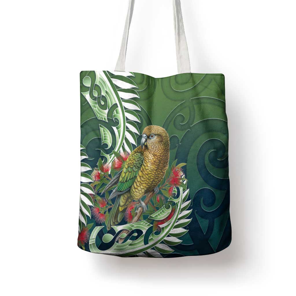 New Zealand Kea Bird Tote Bag With Maori Koru Fern - Aussie Hoodie