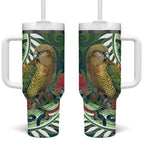 New Zealand Kea Bird Tumbler With Handle With Maori Koru Fern - Aussie Hoodie