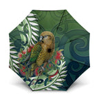 New Zealand Kea Bird Umbrella With Maori Koru Fern - Aussie Hoodie
