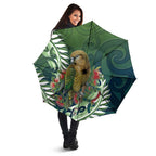 New Zealand Kea Bird Umbrella With Maori Koru Fern - Aussie Hoodie