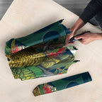 New Zealand Kea Bird Umbrella With Maori Koru Fern - Aussie Hoodie