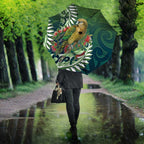 New Zealand Kea Bird Umbrella With Maori Koru Fern - Aussie Hoodie