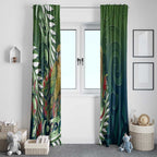 New Zealand Kea Bird Window Curtain With Maori Koru Fern - Aussie Hoodie