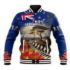 New Zealand ANZAC Day Baseball Jacket The Lonesome Pine With Soldier Fern