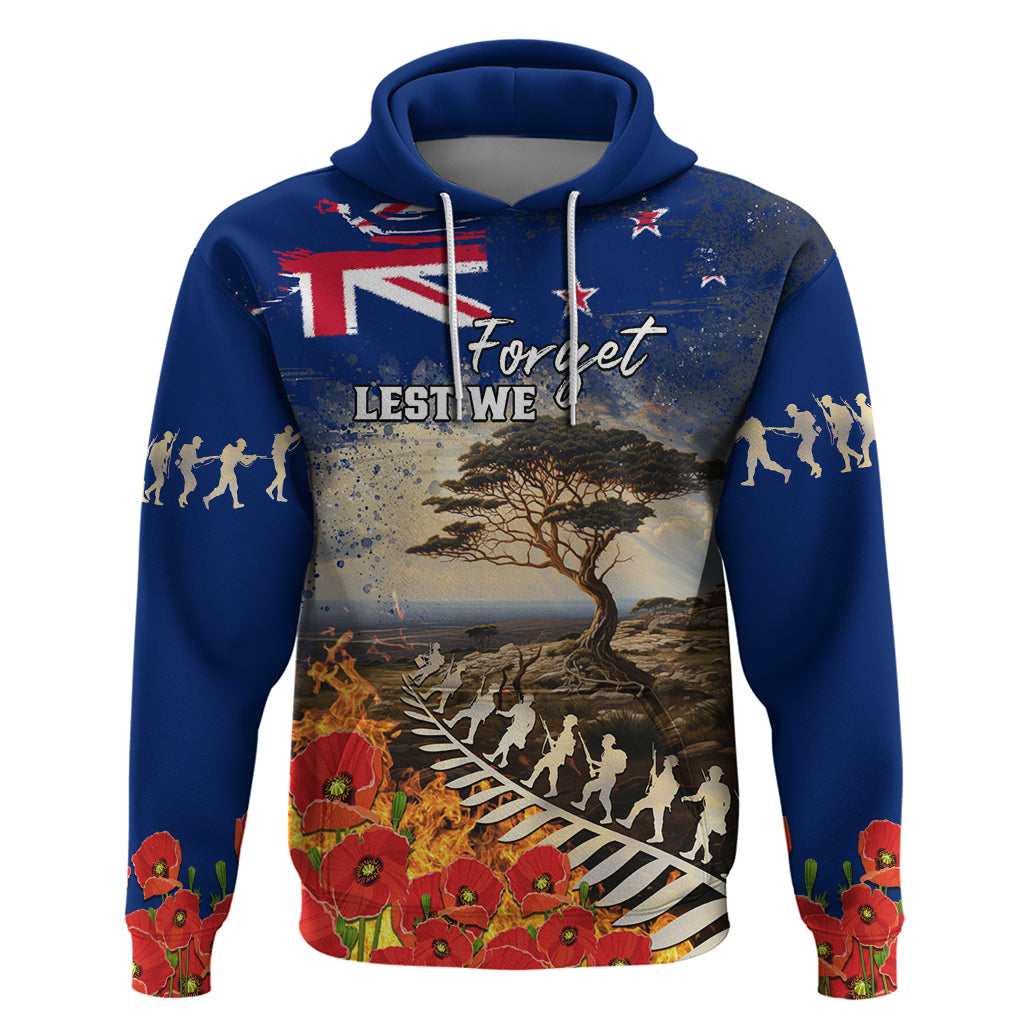 New Zealand ANZAC Day Hoodie The Lonesome Pine With Soldier Fern